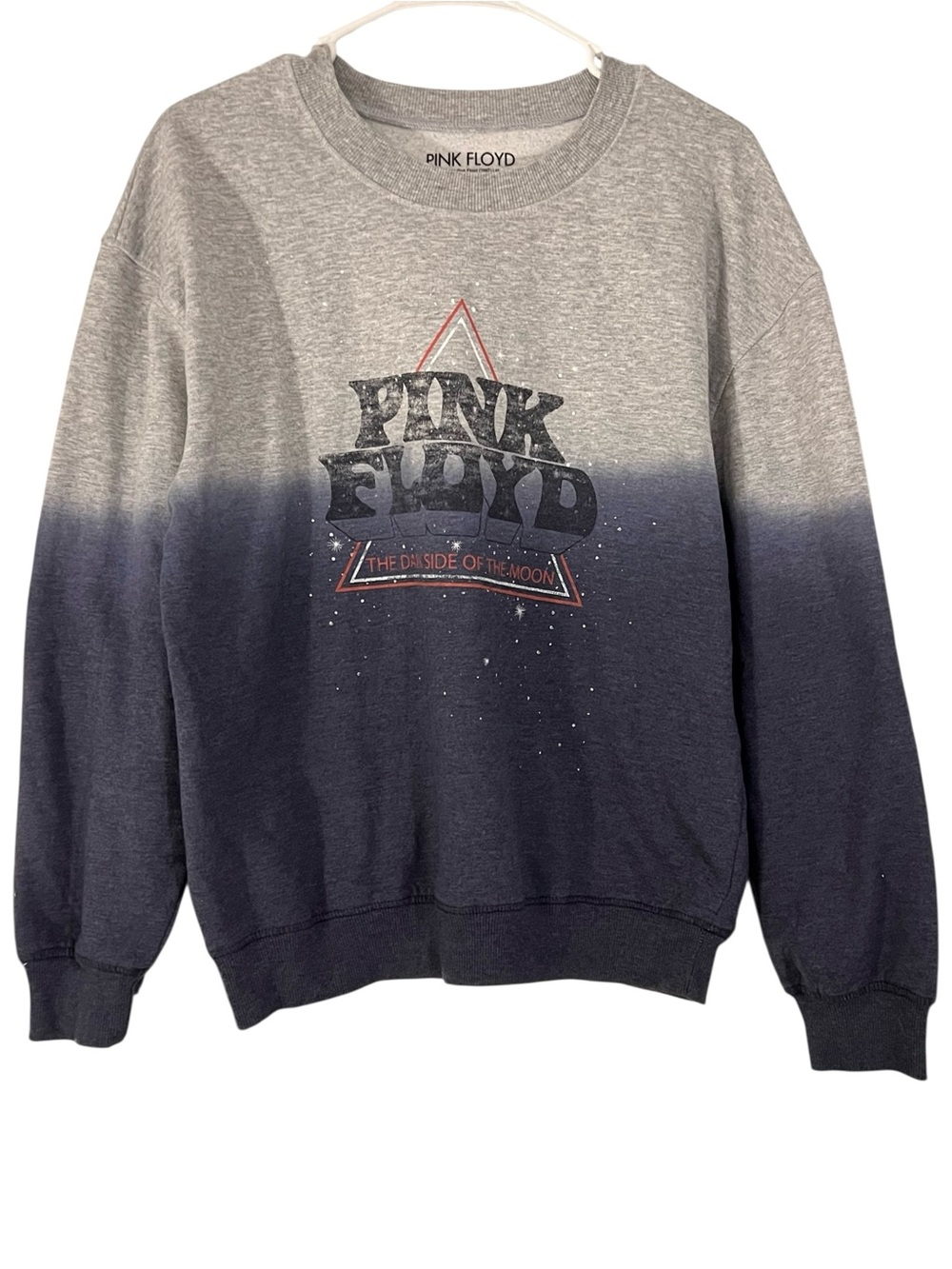 Pink Floyd Dark Side of the Moon Ombre Graphic Crewneck Sweater M Gray Navy Band